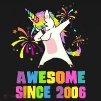 Awesome Since 2006 Unicorn 17 Years Old 17th Birthday Coaster thumb 2
