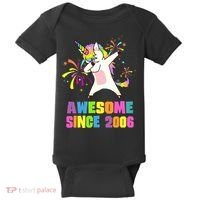 Awesome Since 2006 Unicorn 17 Years Old 17th Birthday Baby Bodysuit thumb 0