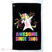 Awesome Since 2006 Unicorn 17 Years Old 17th Birthday Golf Towel thumb 0
