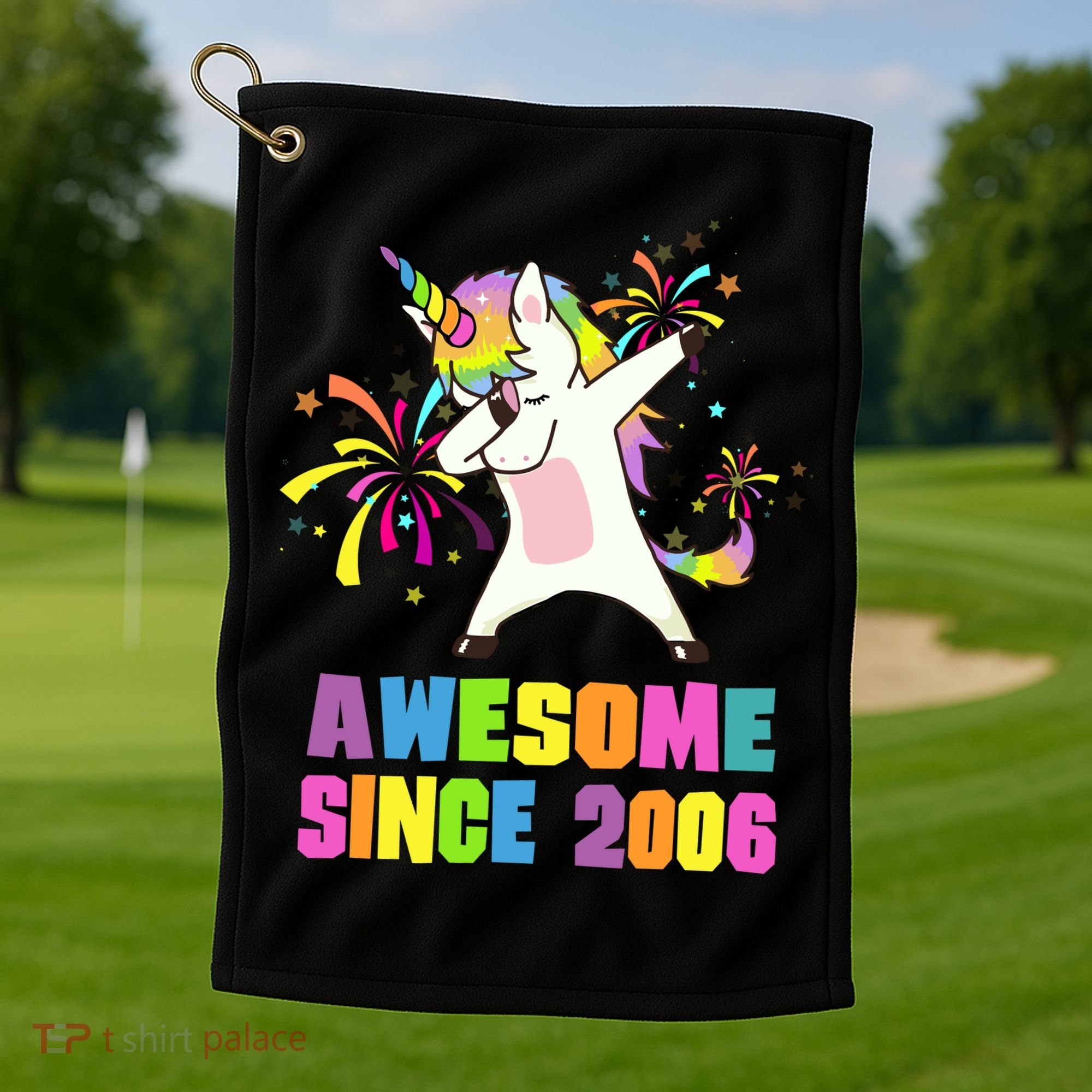 Awesome Since 2006 Unicorn 17 Years Old 17th Birthday Golf Towel