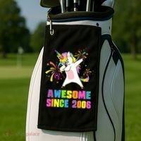 Awesome Since 2006 Unicorn 17 Years Old 17th Birthday Golf Towel thumb 2