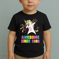 Awesome Since 2006 Unicorn 17 Years Old 17th Birthday Toddler T-Shirt thumb 2