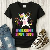 Awesome Since 2006 Unicorn 17 Years Old 17th Birthday Women's T-Shirt thumb 3