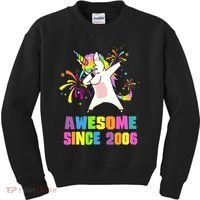 Awesome Since 2006 Unicorn 17 Years Old 17th Birthday Kids Sweatshirt thumb 0