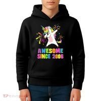 Awesome Since 2006 Unicorn 17 Years Old 17th Birthday Kids Hoodie thumb 4