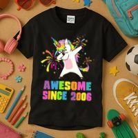 Awesome Since 2006 Unicorn 17 Years Old 17th Birthday Kids T-Shirt thumb 3