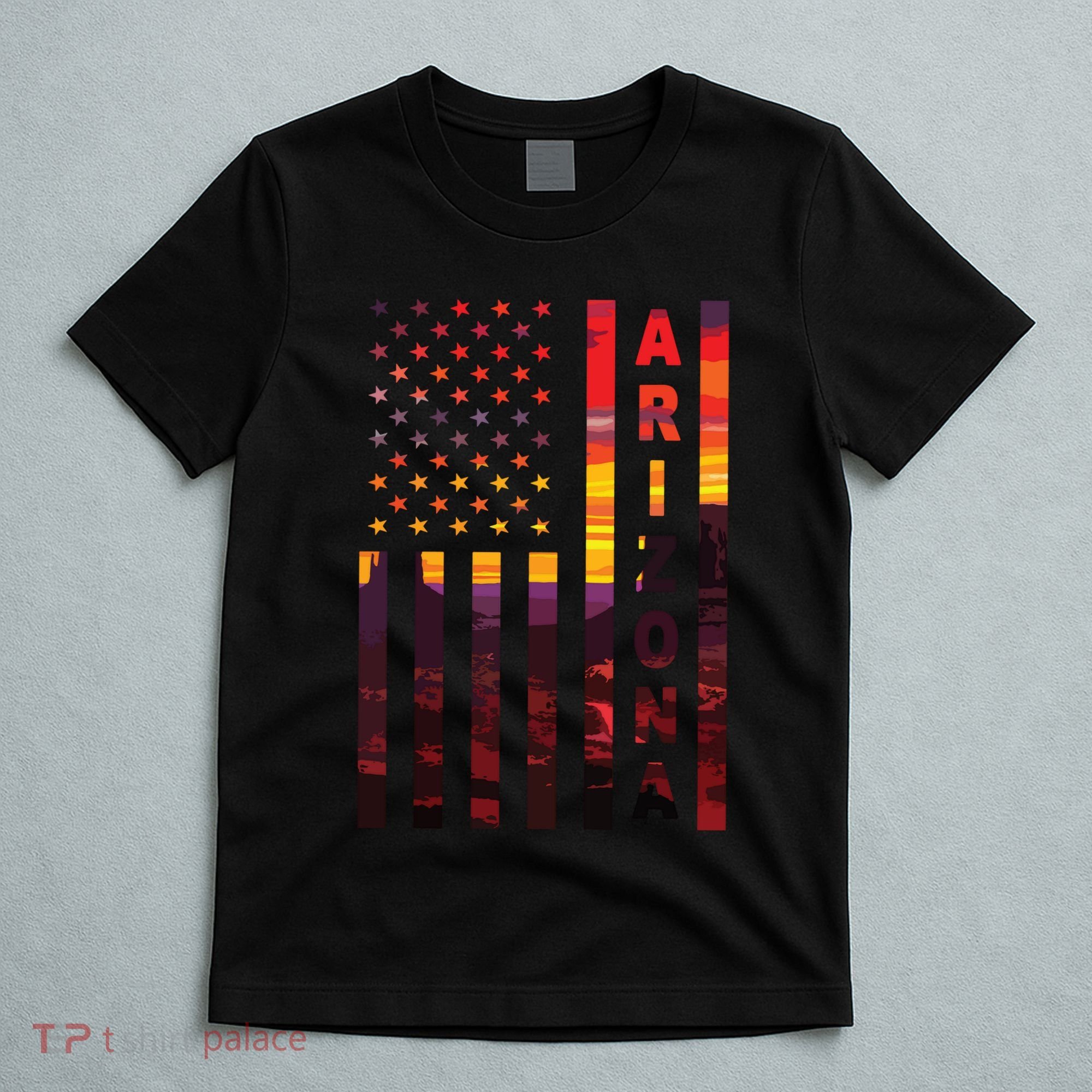 Arizona Sunset American Flag Flagstaff Tucson State Resident T-Shirt