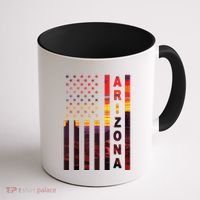 Arizona Sunset American Flag Flagstaff Tucson State Resident Coffee Mug thumb 1