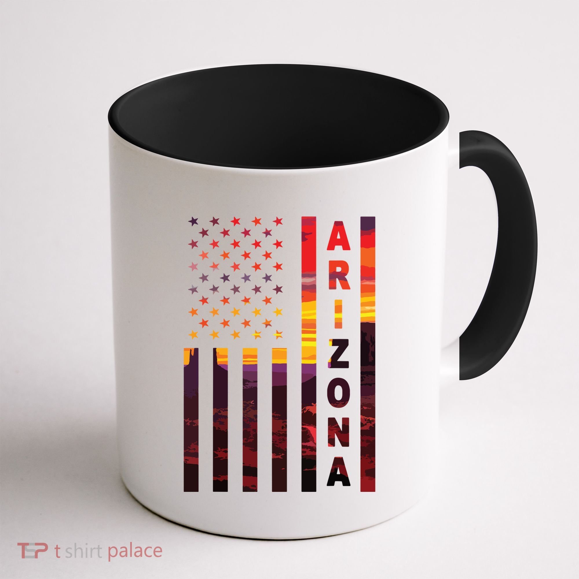 Arizona Sunset American Flag Flagstaff Tucson State Resident Coffee Mug