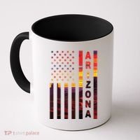 Arizona Sunset American Flag Flagstaff Tucson State Resident Coffee Mug thumb 0