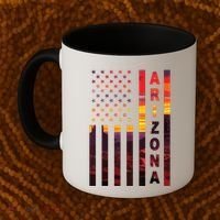 Arizona Sunset American Flag Flagstaff Tucson State Resident Coffee Mug thumb 2