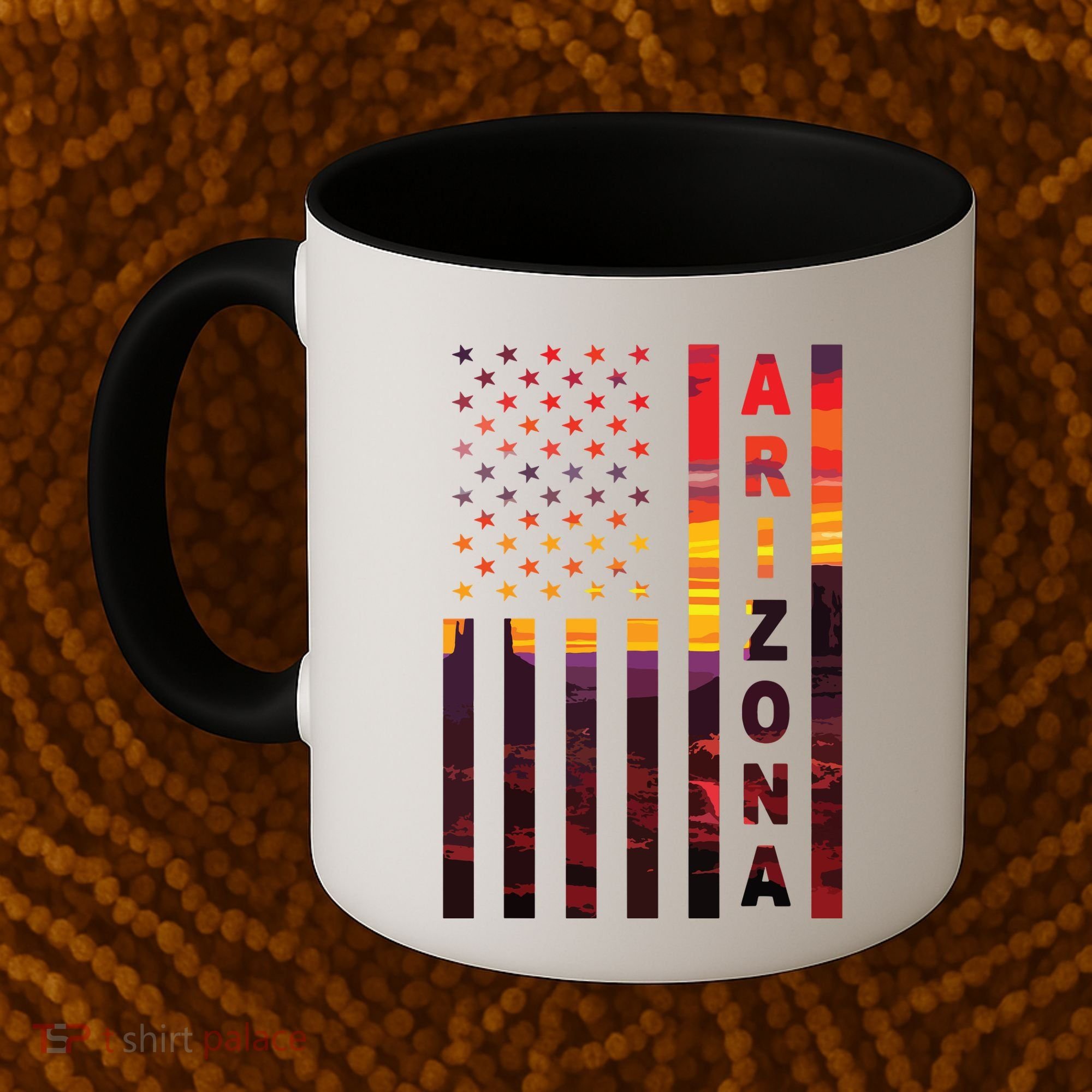 Arizona Sunset American Flag Flagstaff Tucson State Resident Coffee Mug