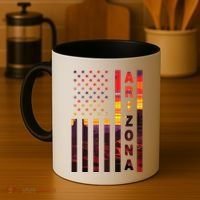 Arizona Sunset American Flag Flagstaff Tucson State Resident Coffee Mug thumb 4
