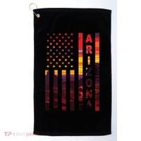 Arizona Sunset American Flag Flagstaff Tucson State Resident Golf Towel thumb 0