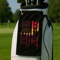 Arizona Sunset American Flag Flagstaff Tucson State Resident Golf Towel thumb 2