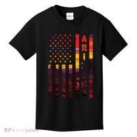 Arizona Sunset American Flag Flagstaff Tucson State Resident Kids T-Shirt thumb 0