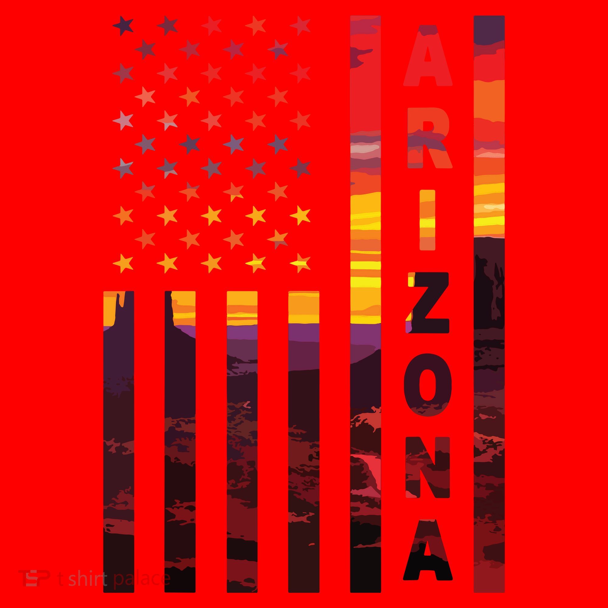 Arizona Sunset American Flag Flagstaff Tucson State Resident Santa Hat