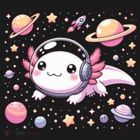 Astrolotl Space Axolotl - Kawaii Japanese Anime Axolotl Hoodie thumb 2