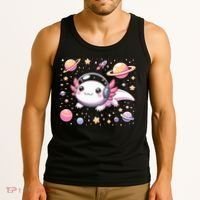 Astrolotl Space Axolotl - Kawaii Japanese Anime Axolotl Tank Top thumb 3