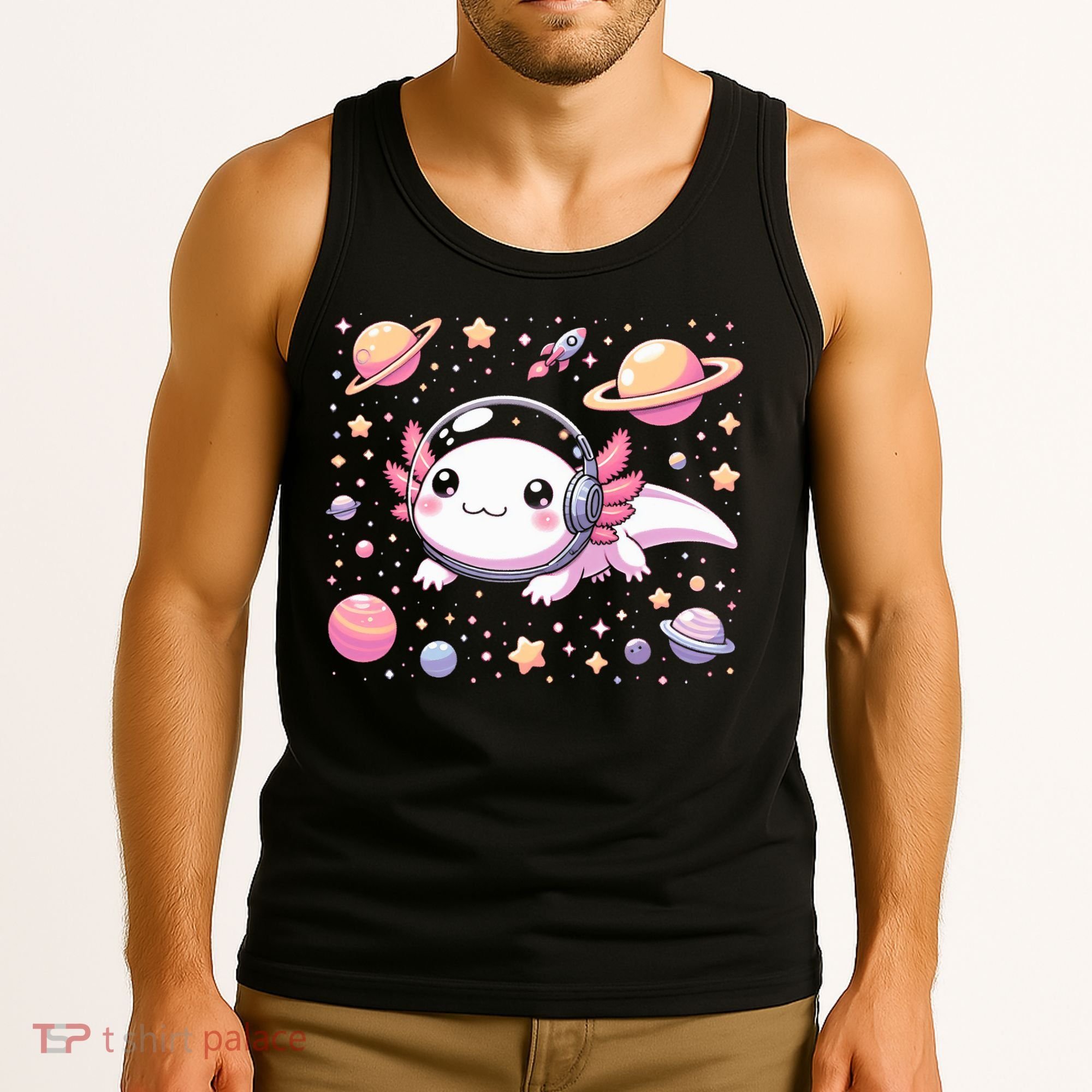 Astrolotl Space Axolotl - Kawaii Japanese Anime Axolotl Tank Top