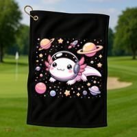 Astrolotl Space Axolotl - Kawaii Japanese Anime Axolotl Golf Towel thumb 1