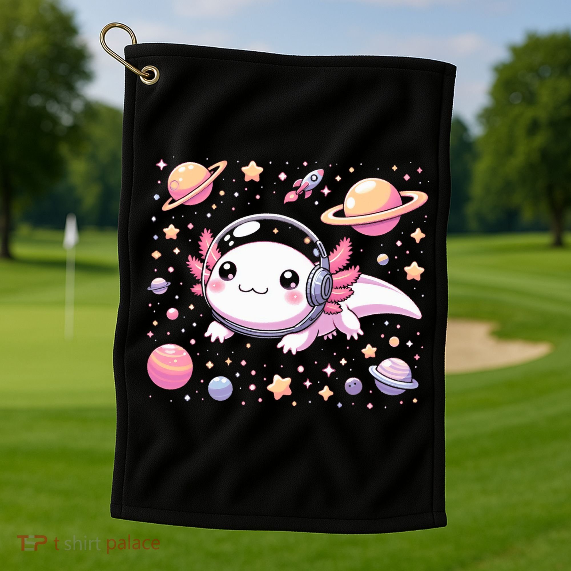 Astrolotl Space Axolotl - Kawaii Japanese Anime Axolotl Golf Towel