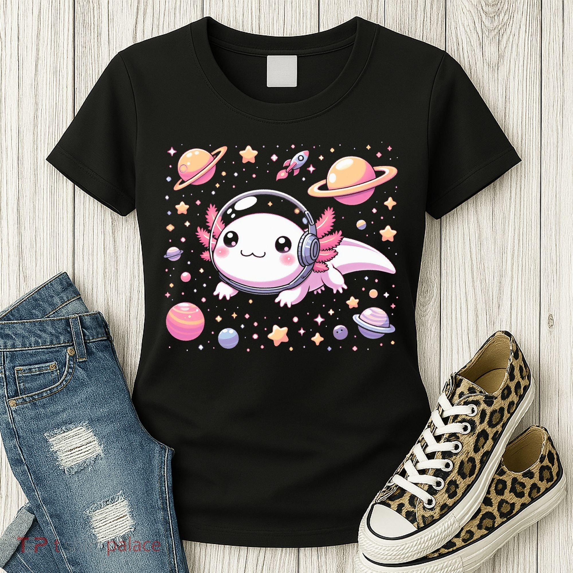 Astrolotl Space Axolotl - Kawaii Japanese Anime Axolotl Women's T-Shirt