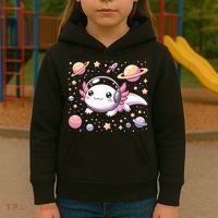 Astrolotl Space Axolotl - Kawaii Japanese Anime Axolotl Kids Hoodie thumb 3
