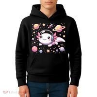 Astrolotl Space Axolotl - Kawaii Japanese Anime Axolotl Kids Hoodie thumb 4