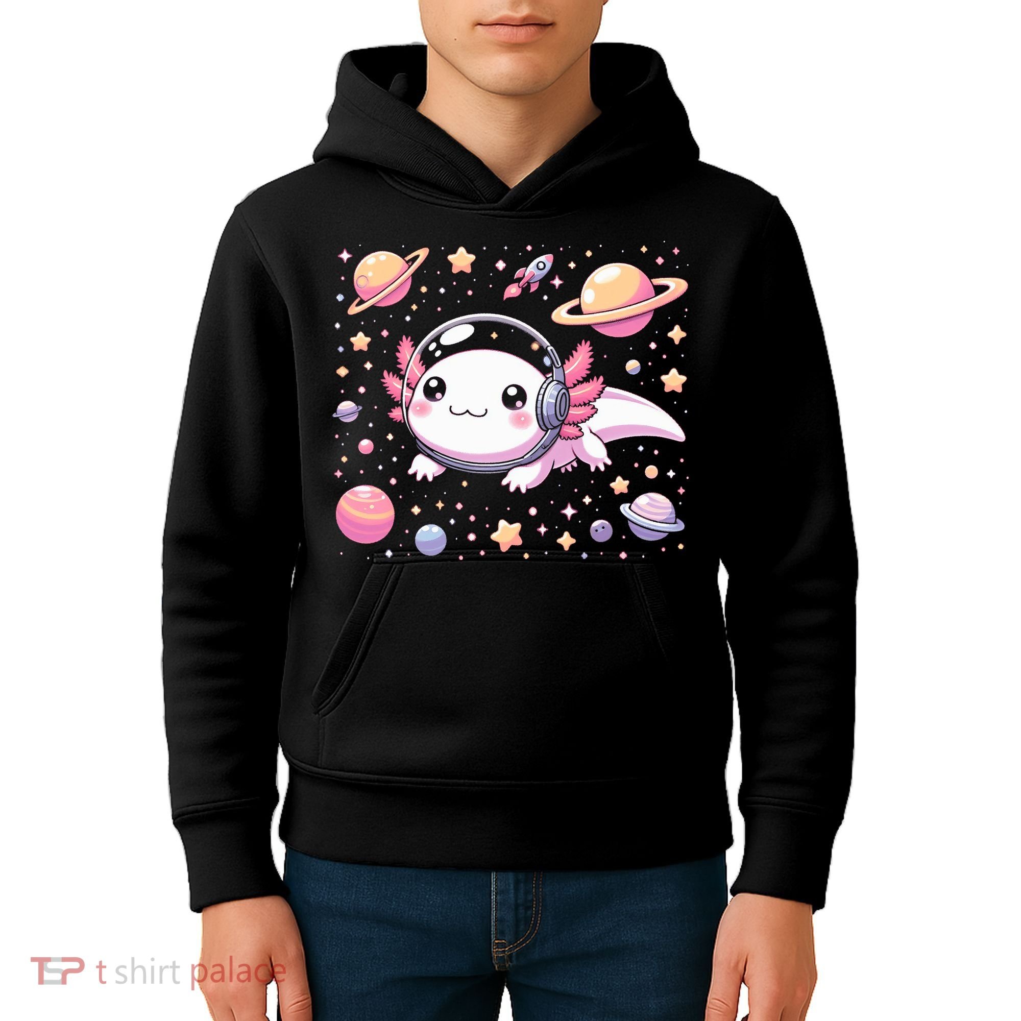 Astrolotl Space Axolotl - Kawaii Japanese Anime Axolotl Kids Hoodie