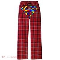 Autism Superhero Women's Flannel Plaid Pajama Pants thumb 0