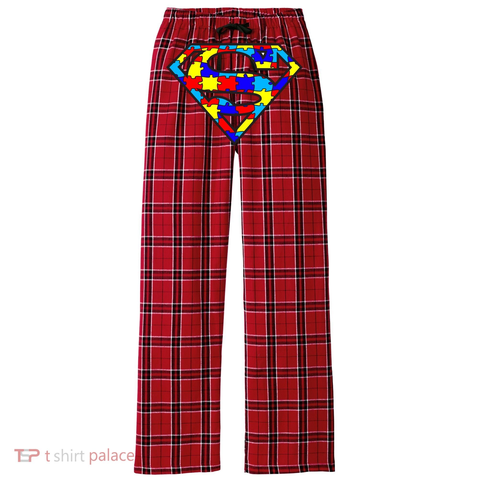 Autism Superhero Women's Flannel Plaid Pajama Pants