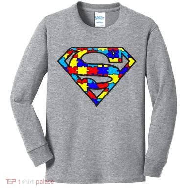 Autism Superhero Kids Long Sleeve Shirt