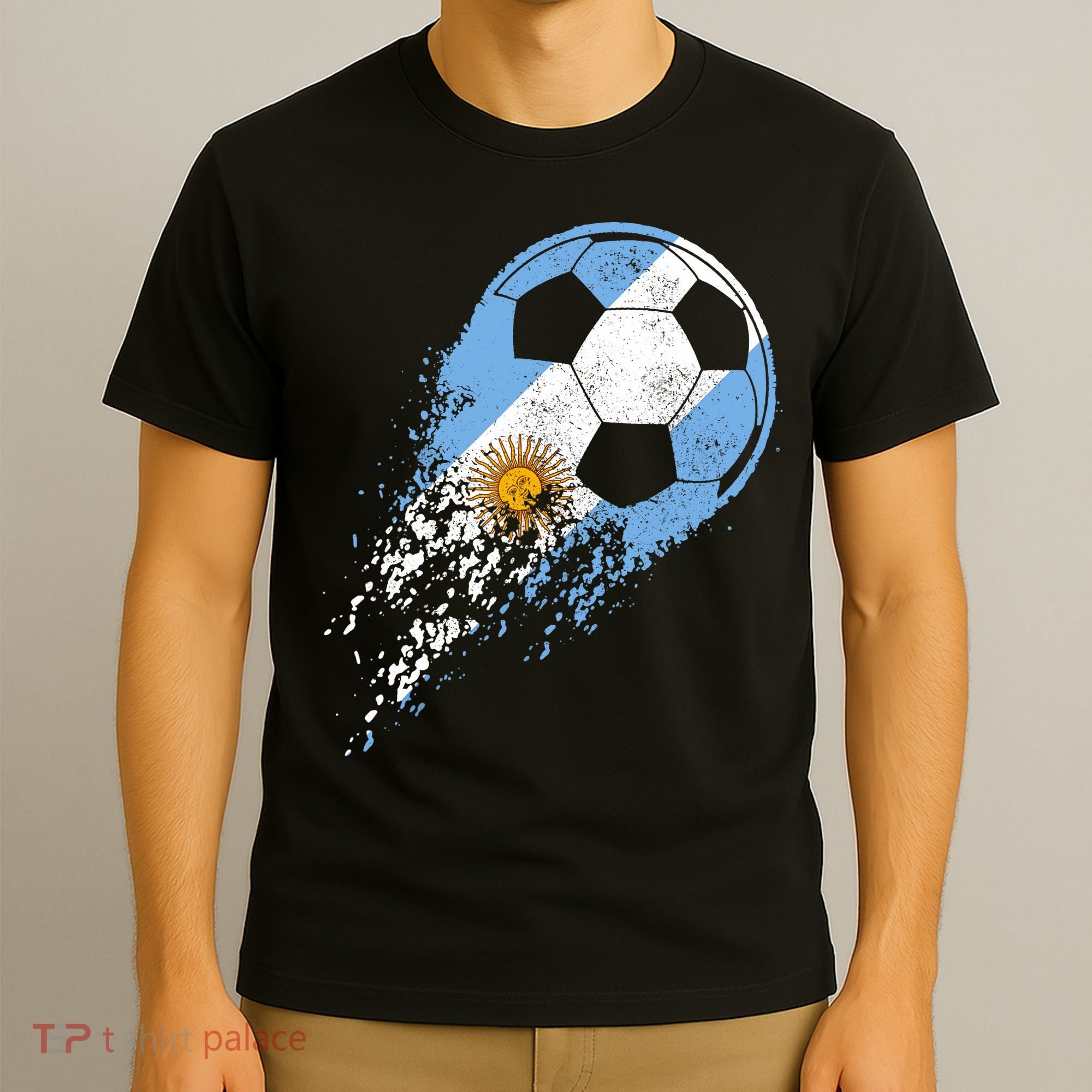 Argentina Soccer Argentinian Flag Pride Soccer Player T-Shirt