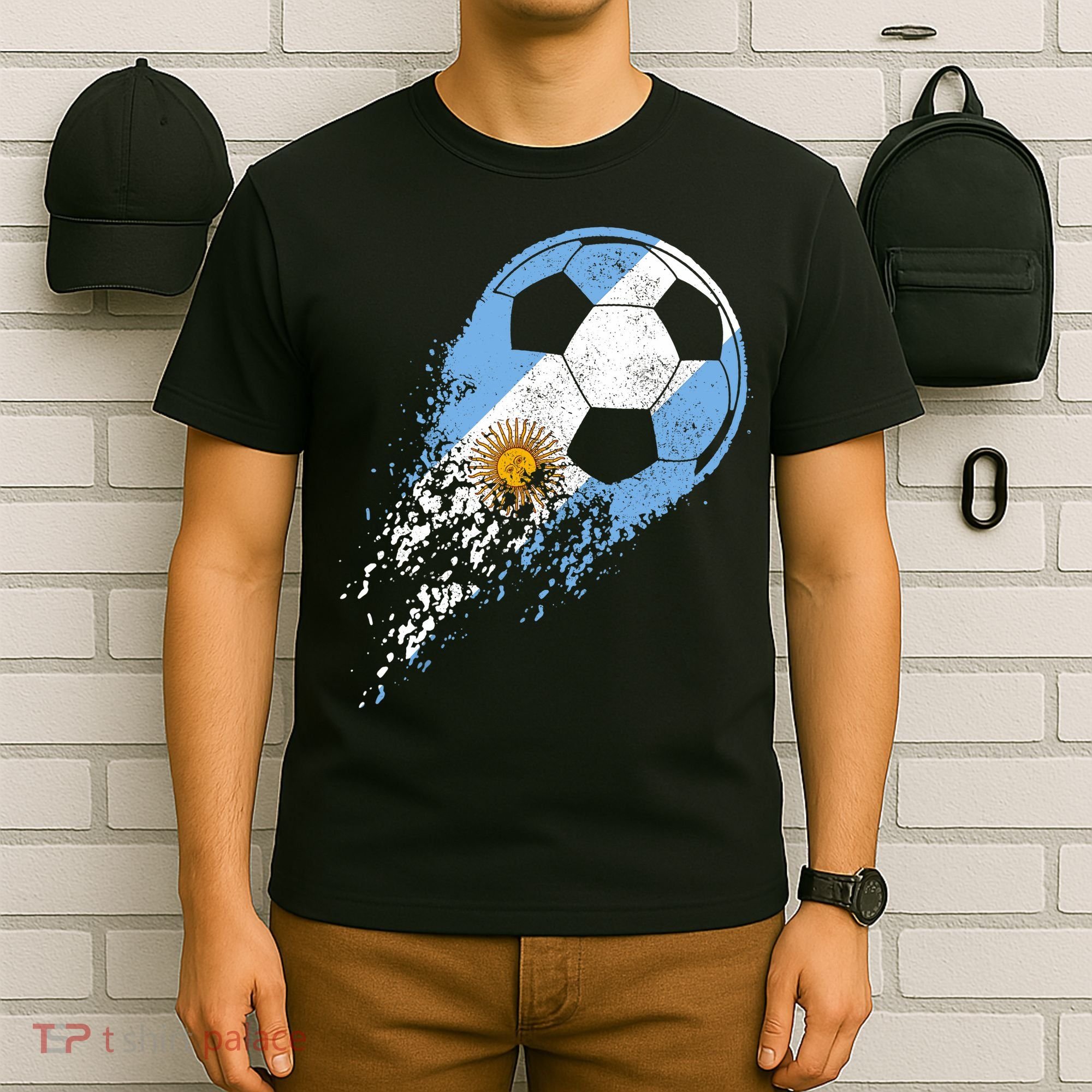 Argentina Soccer Argentinian Flag Pride Soccer Player T-Shirt