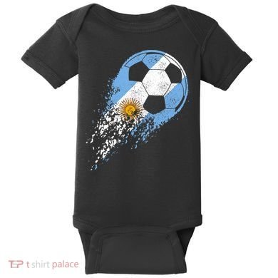 Argentina Soccer Argentinian Flag Pride Soccer Player Baby Bodysuit