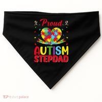 Autism Stepdad Autism Awareness Month Autism Apparel Autism USA-Made Doggie Bandana thumb 0