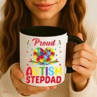 Autism Stepdad Autism Awareness Month Autism Apparel Autism Coffee Mug thumb 3