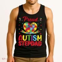 Autism Stepdad Autism Awareness Month Autism Apparel Autism Tank Top thumb 3