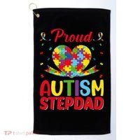 Autism Stepdad Autism Awareness Month Autism Apparel Autism Golf Towel thumb 0