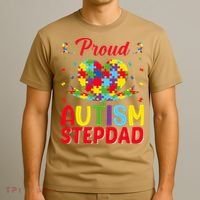 Autism Stepdad Autism Awareness Month Autism Apparel Autism T-Shirt thumb 3