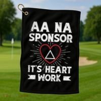 Aa Sponsorship Alcoholics Anonymous Sobriety Aa Na Sponsor Golf Towel thumb 1