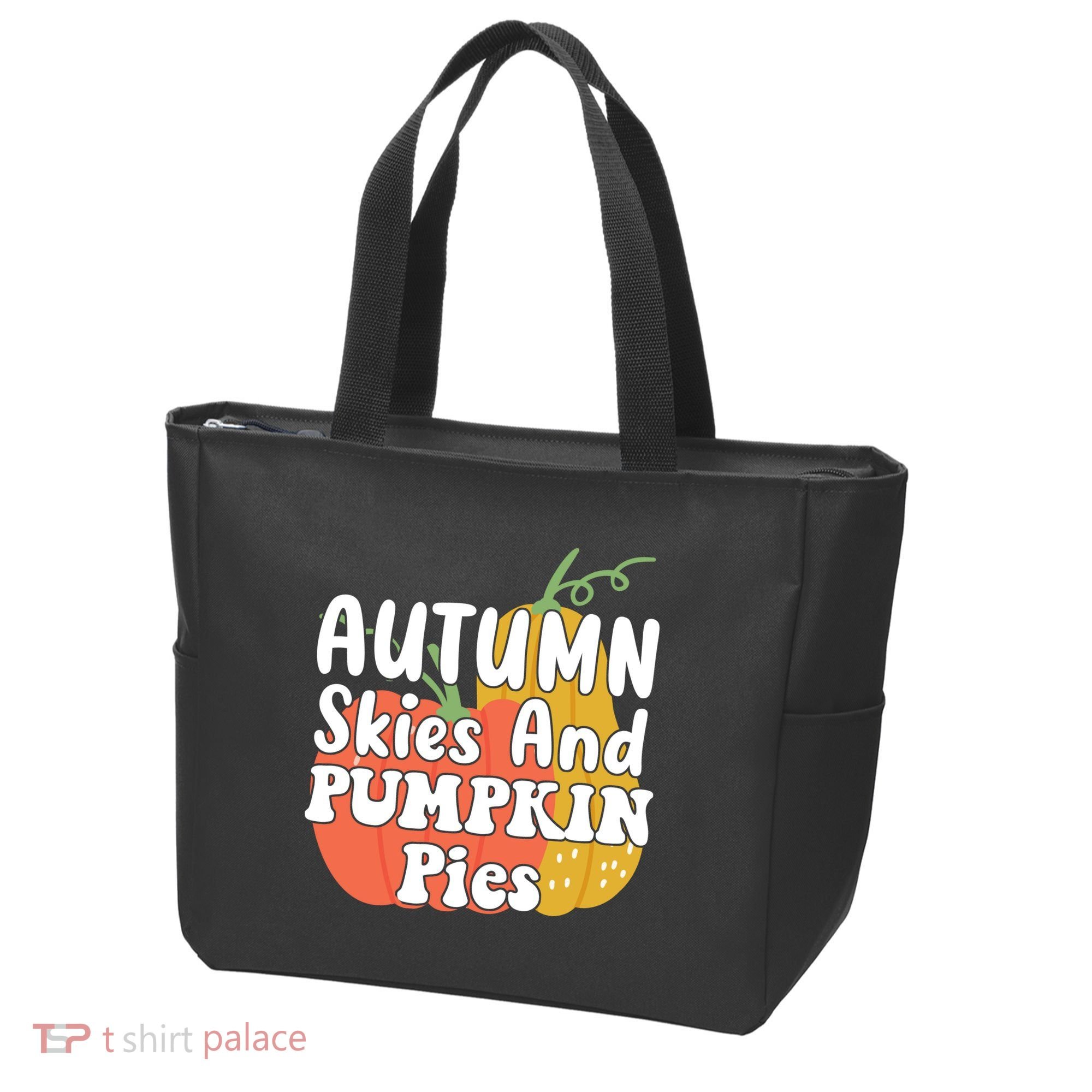Autumn Skies And Pumpkin Pies Cute Tote Bag