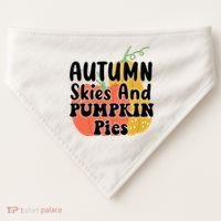 Autumn Skies And Pumpkin Pies Cute USA-Made Doggie Bandana thumb 0