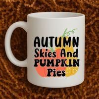 Autumn Skies And Pumpkin Pies Cute Coffee Mug thumb 2