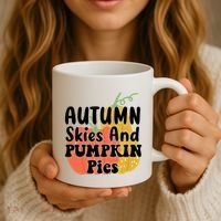 Autumn Skies And Pumpkin Pies Cute Coffee Mug thumb 3