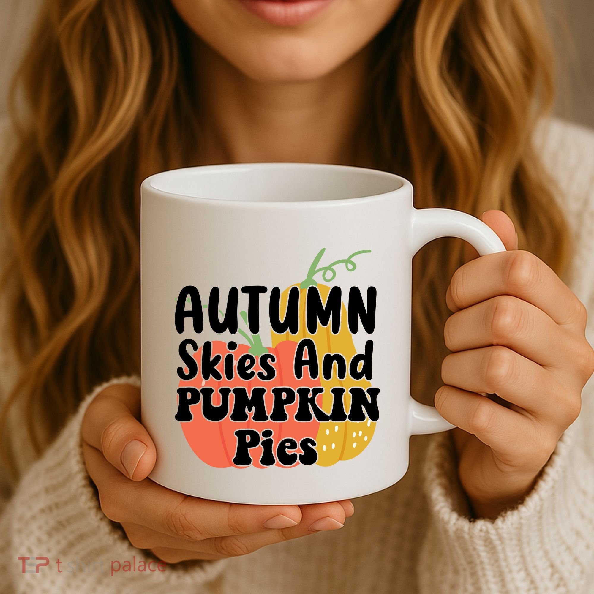Autumn Skies And Pumpkin Pies Cute Coffee Mug