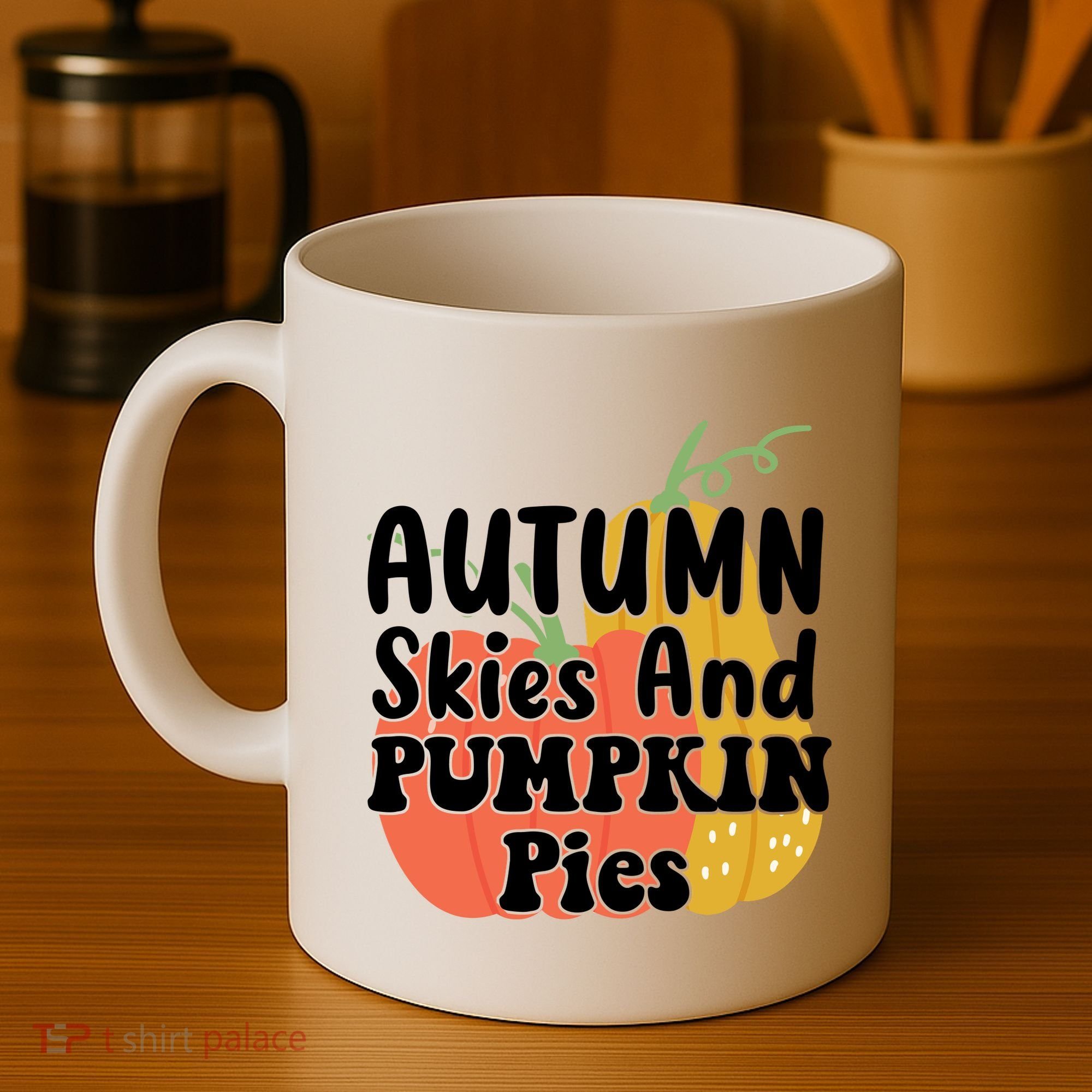 Autumn Skies And Pumpkin Pies Cute Coffee Mug