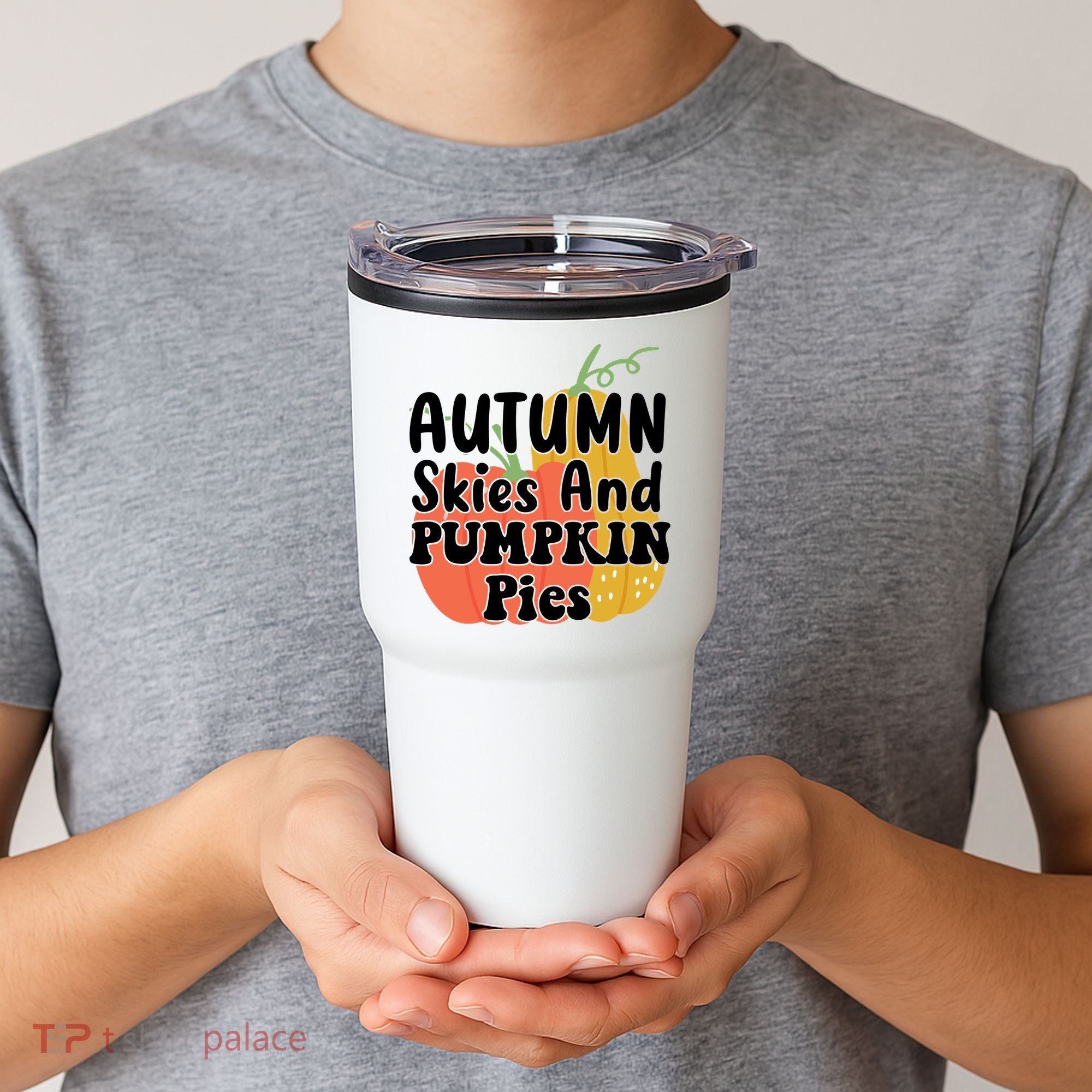Autumn Skies And Pumpkin Pies Cute Tumbler