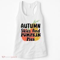 Autumn Skies And Pumpkin Pies Cute Women's Tank Top thumb 0